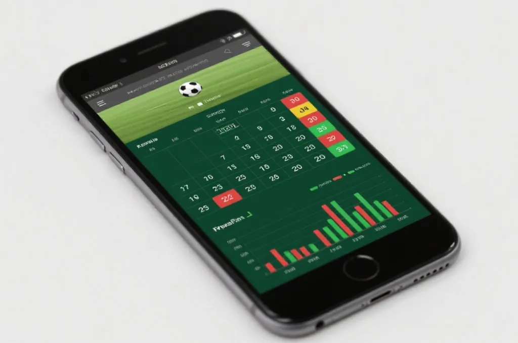 手机屏幕显示足球比赛赛程表